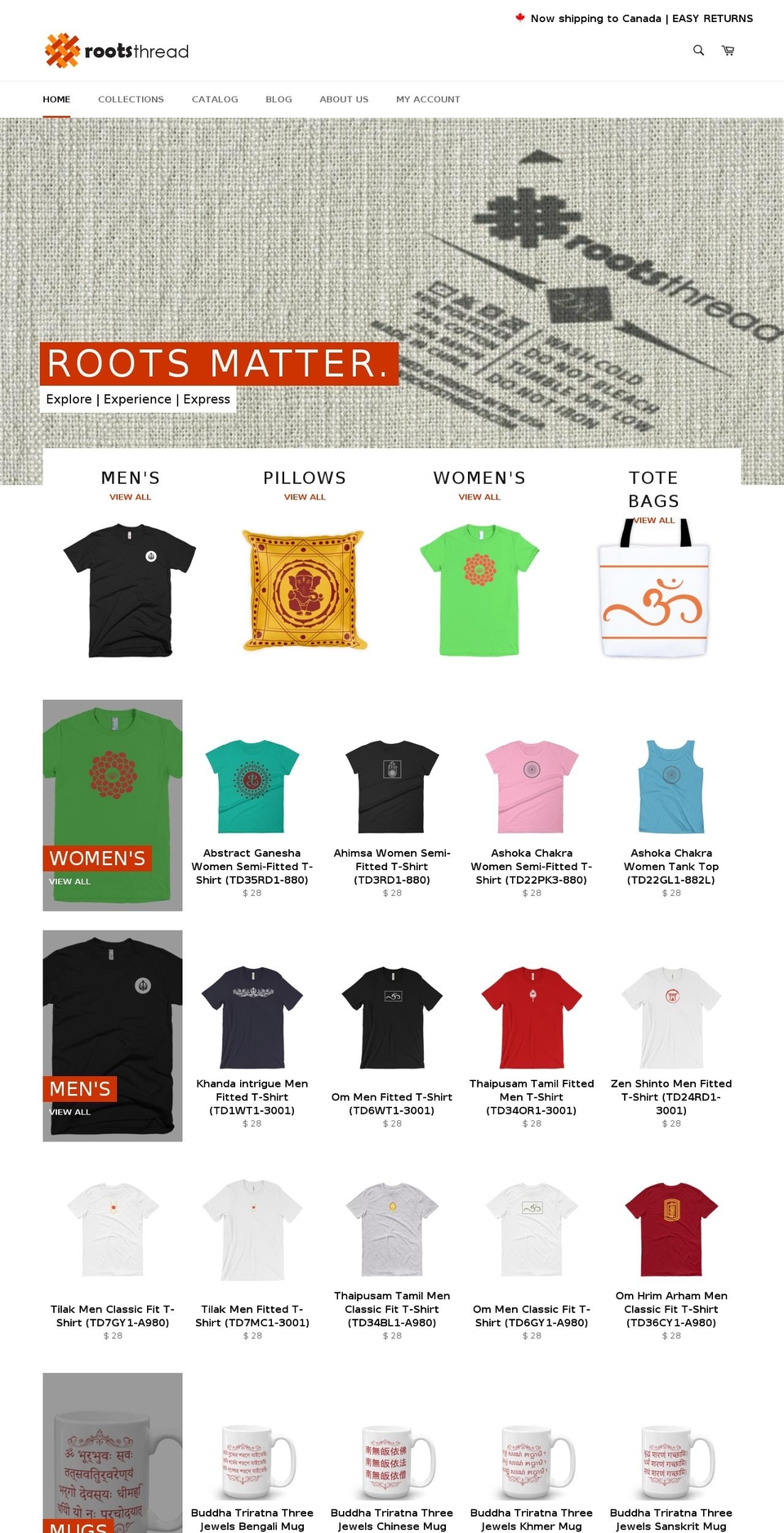rootsthread.com — Shopify storefront screenshot