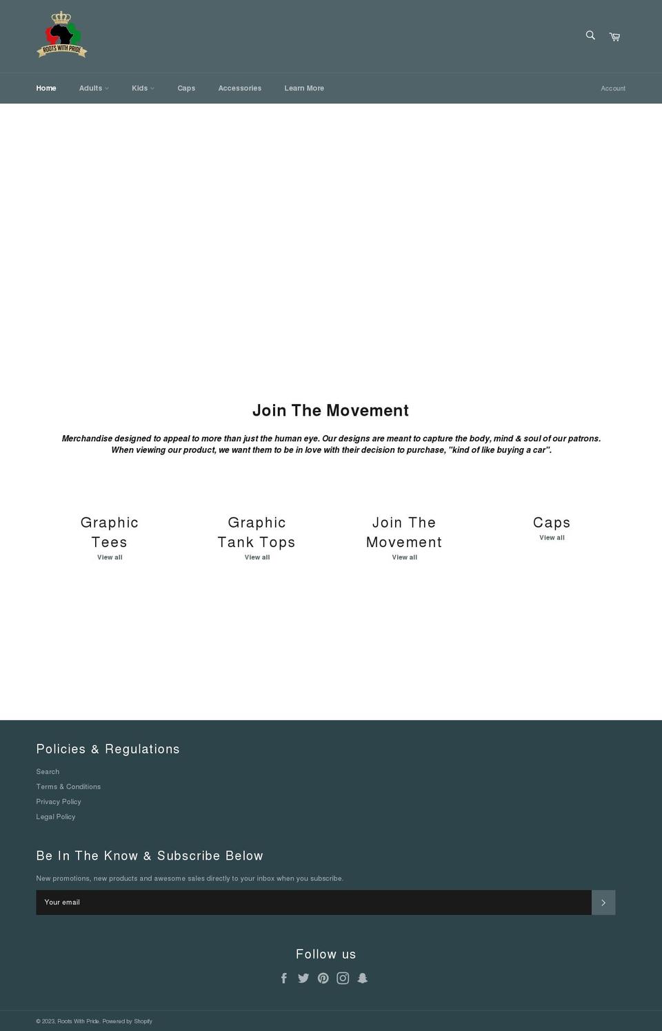 rootswithpride.com shopify website screenshot