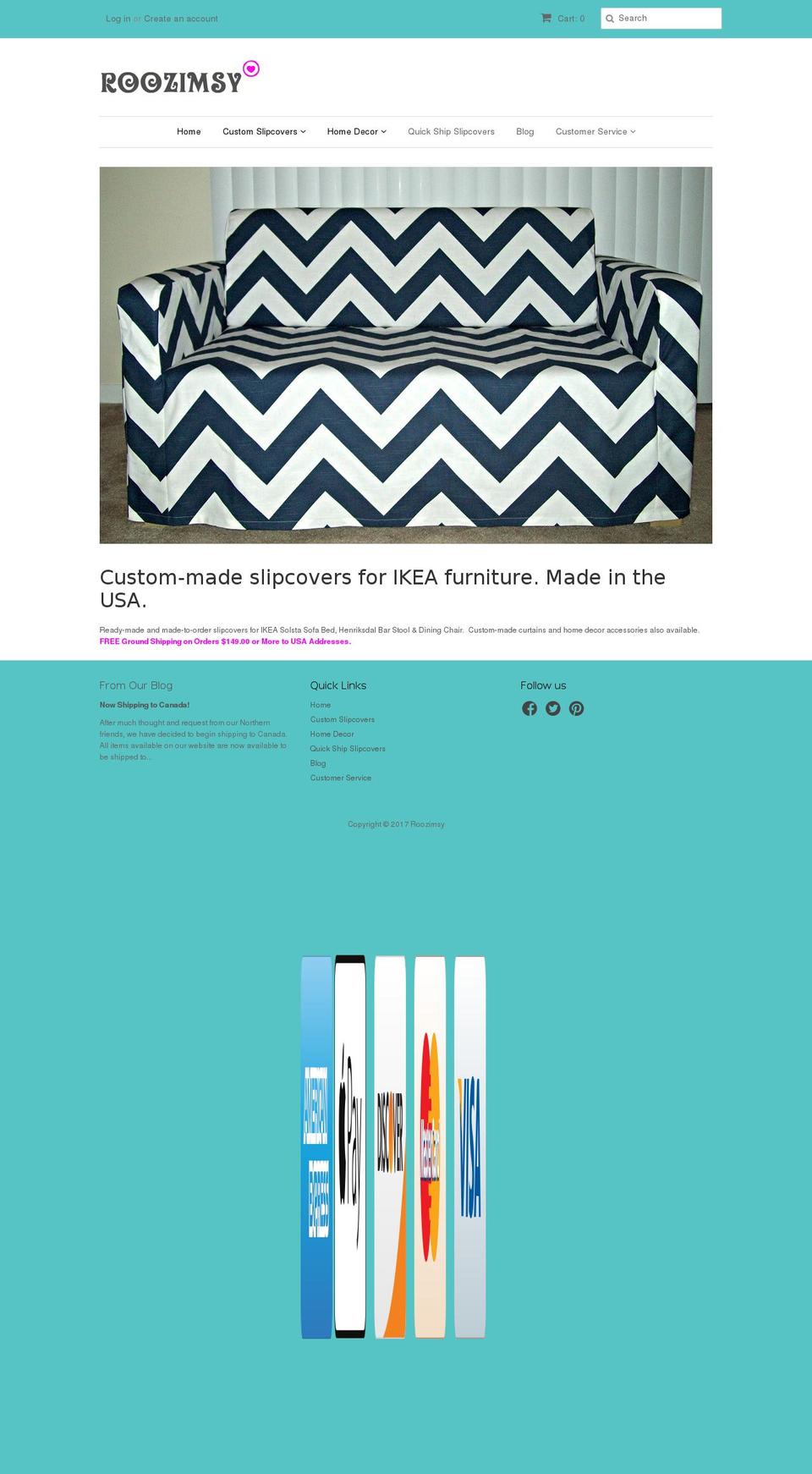 roozimsy.com shopify website screenshot
