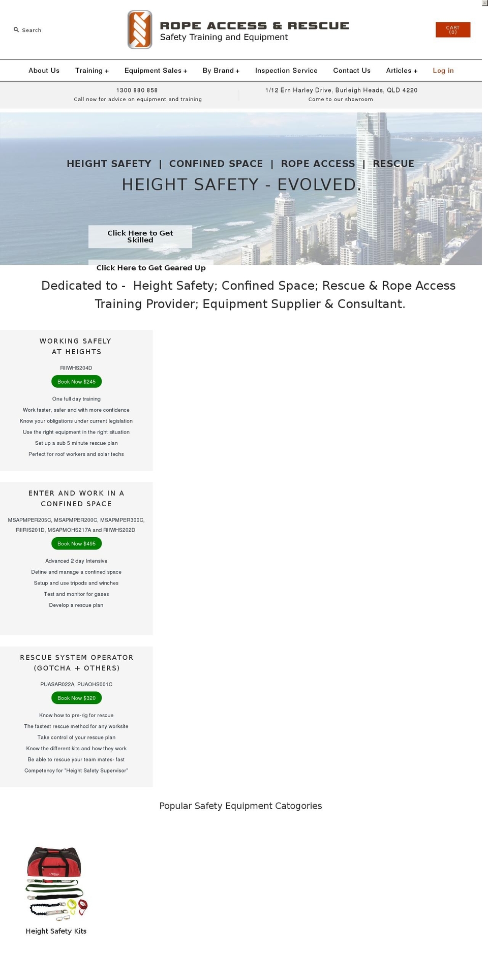 rope-access.com.au shopify website screenshot