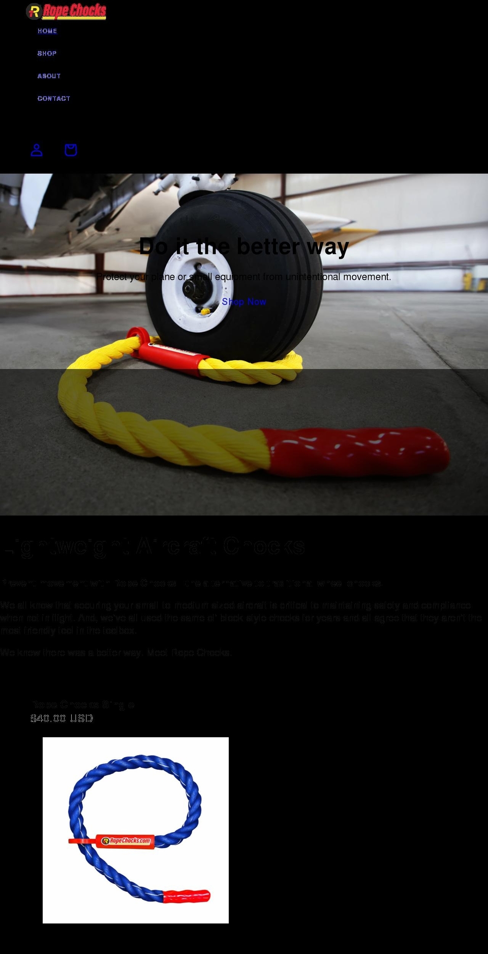 ropechocks.com shopify website screenshot