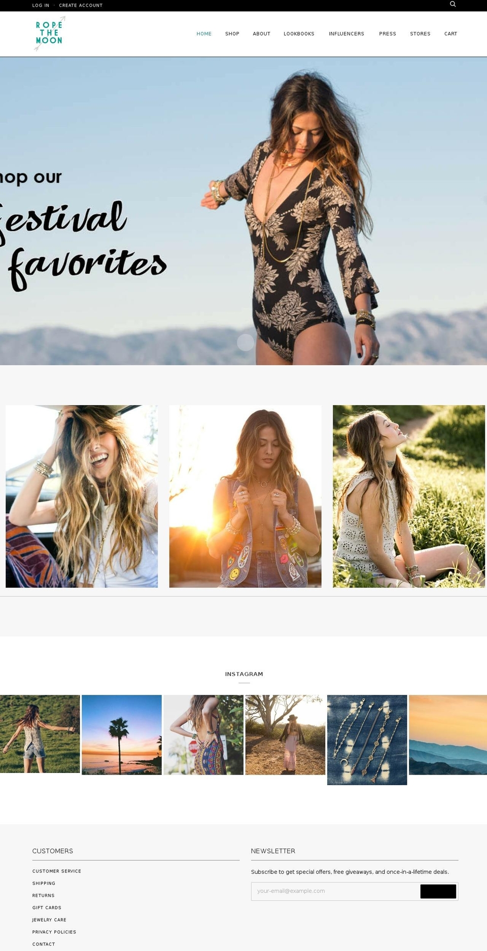 ropethemoonjewelry.com shopify website screenshot