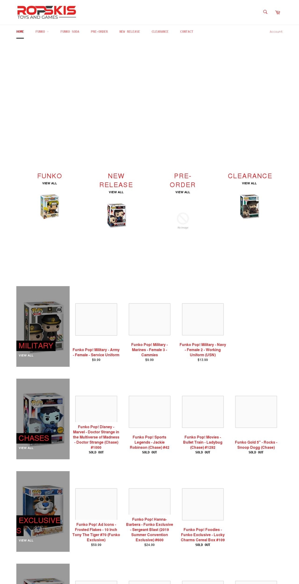 ropskistoysandgames.com shopify website screenshot