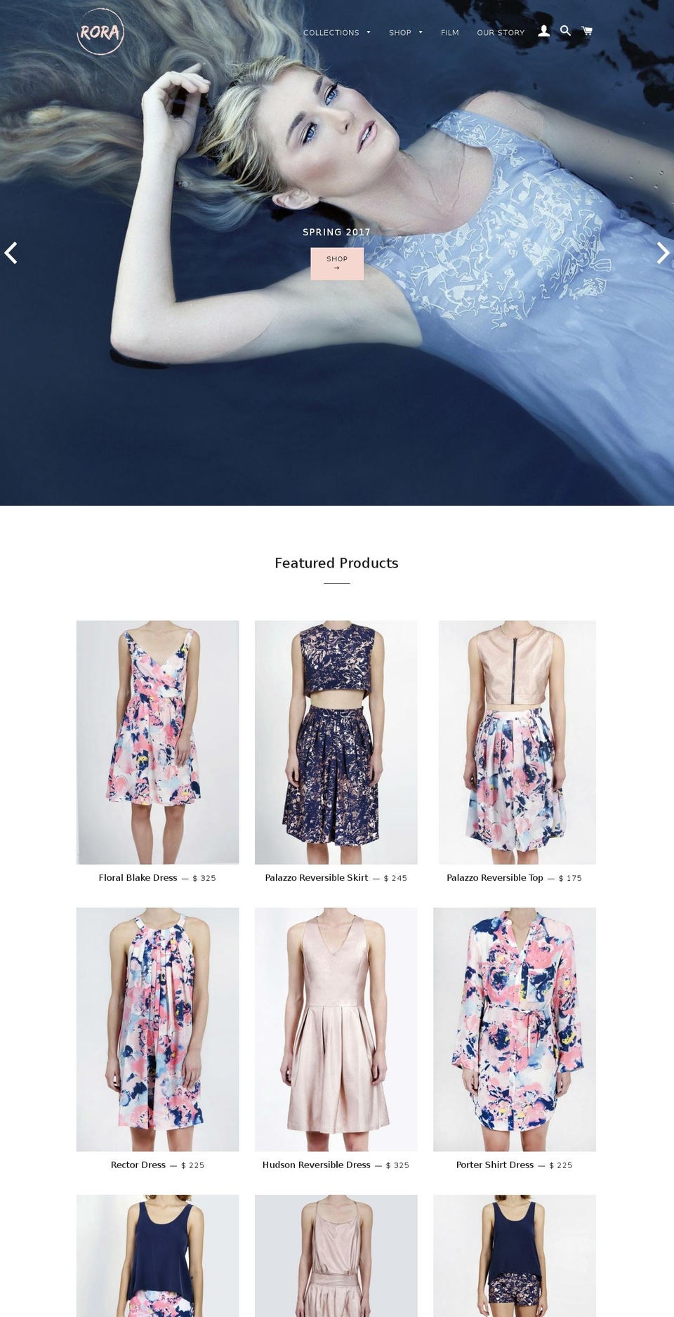 roraclothing.com shopify website screenshot