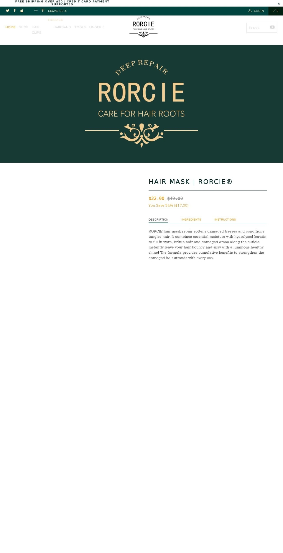 rorcie.com shopify website screenshot