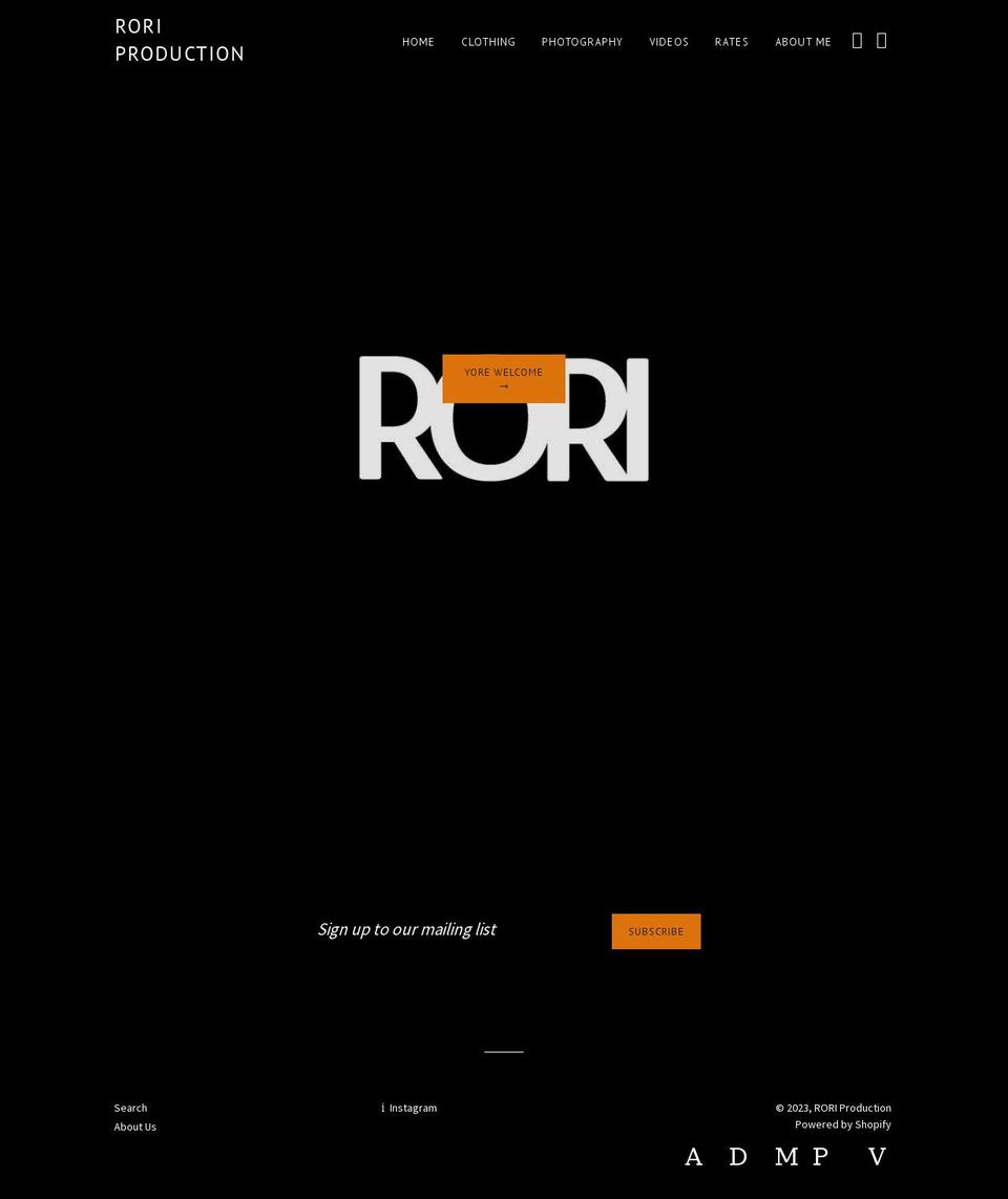 rori-production.com shopify website screenshot