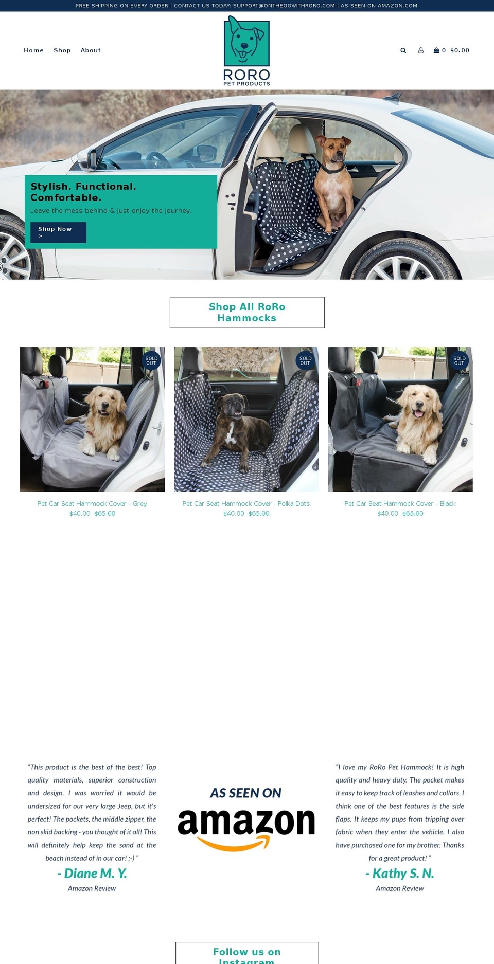 roropetproducts.com shopify website screenshot