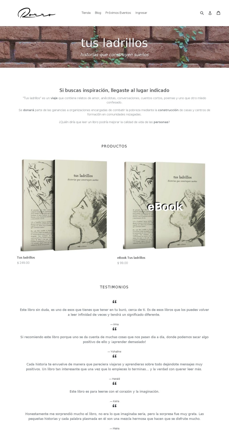 rorroechavez.com — Shopify storefront screenshot