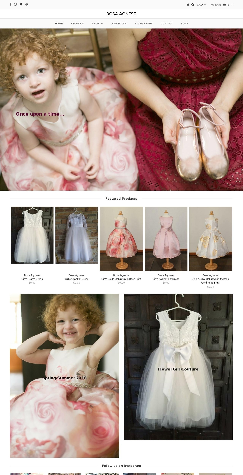 rosaagnese.com shopify website screenshot