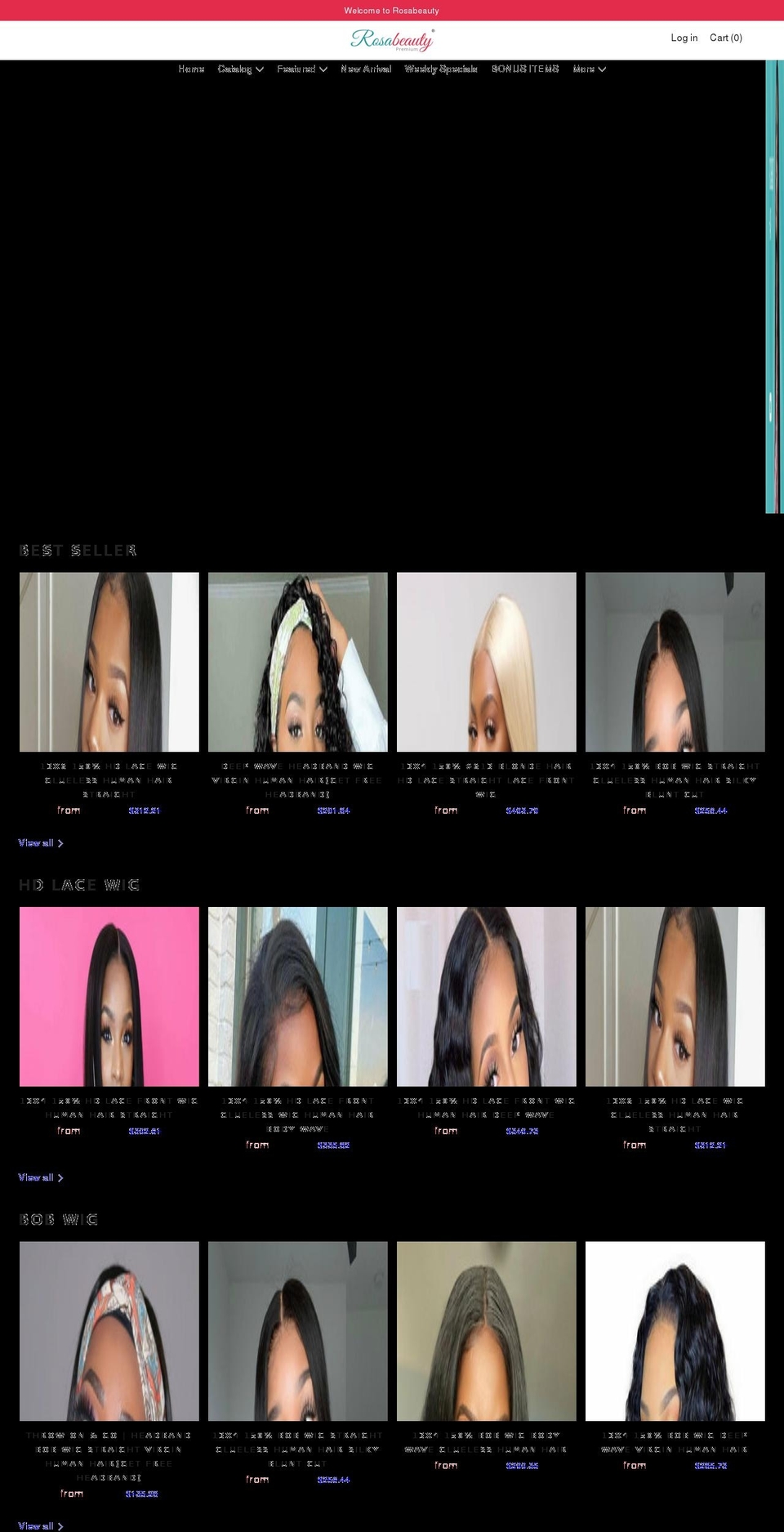 rosabeauty.com shopify website screenshot