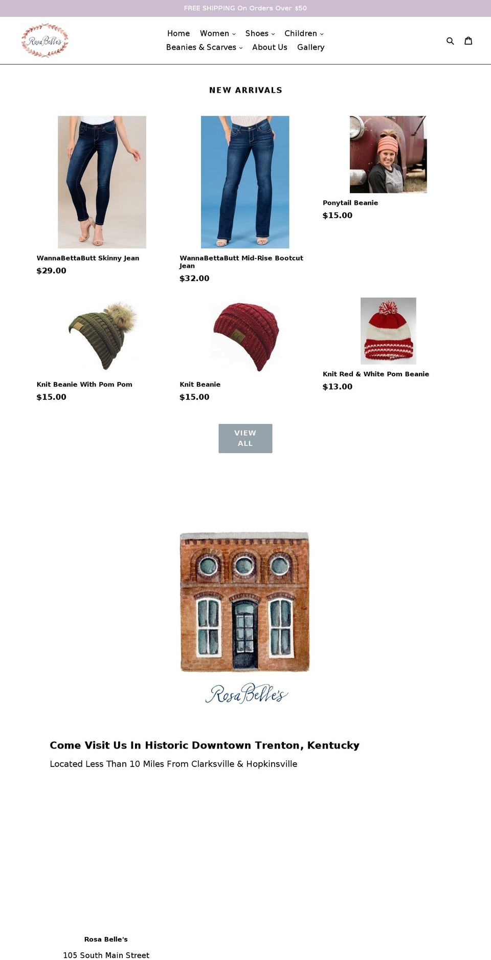 rosabelles.com shopify website screenshot
