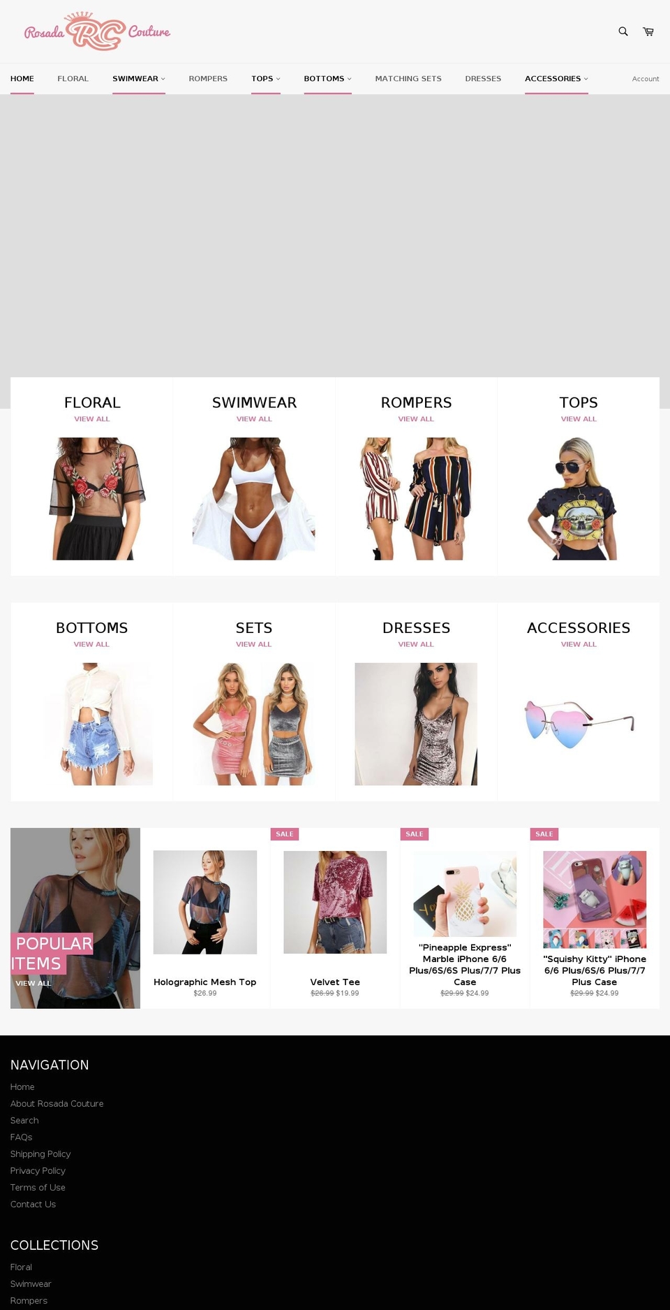 rosadacouture.com — Shopify storefront screenshot