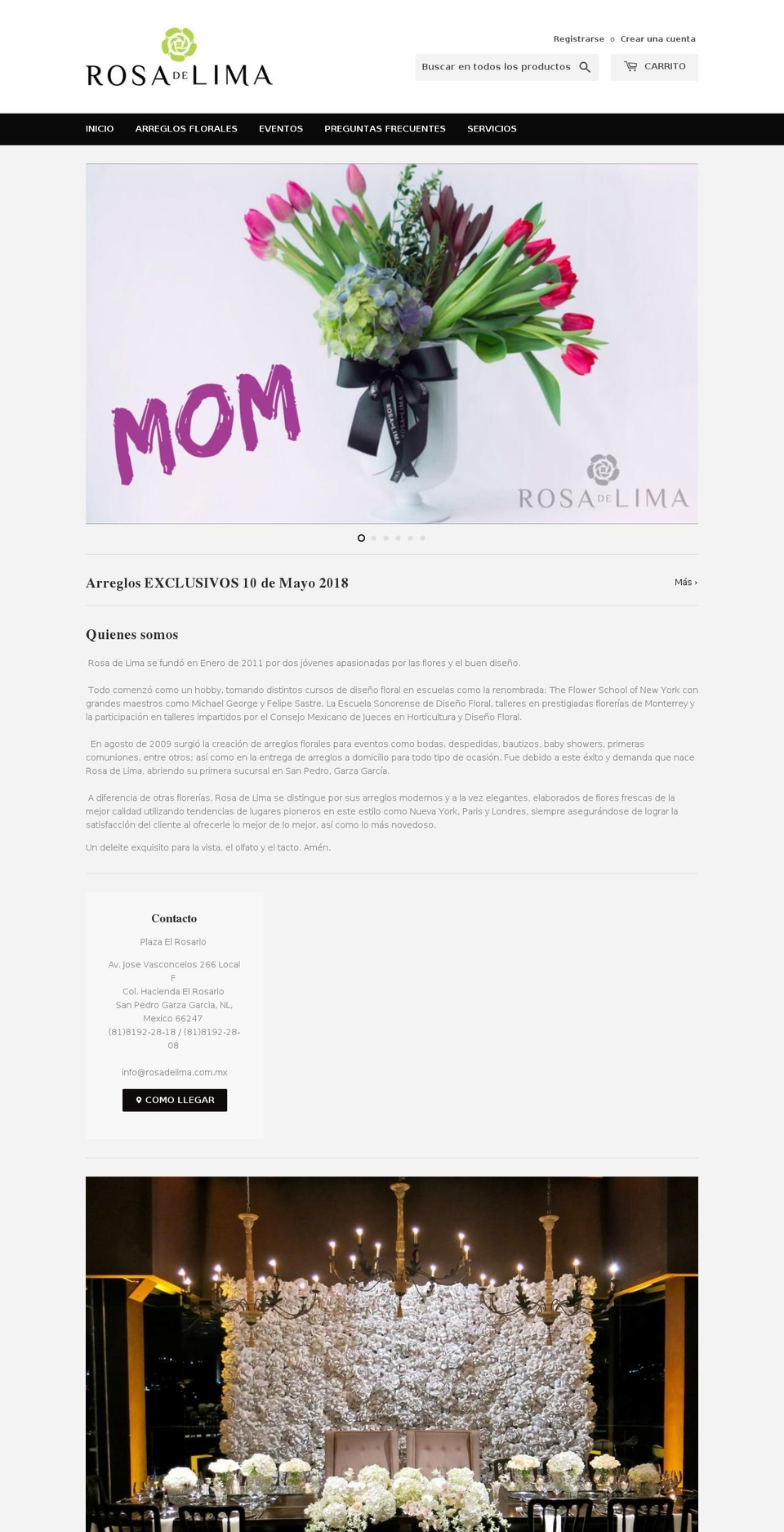 rosadelima.com.mx shopify website screenshot