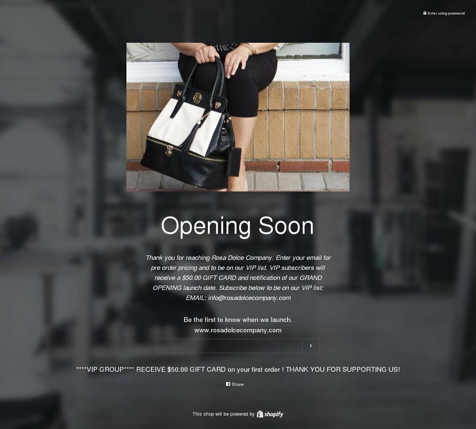 rosadolcecompany.com shopify website screenshot