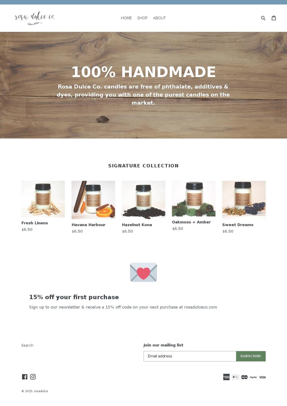 rosadulceco.com shopify website screenshot