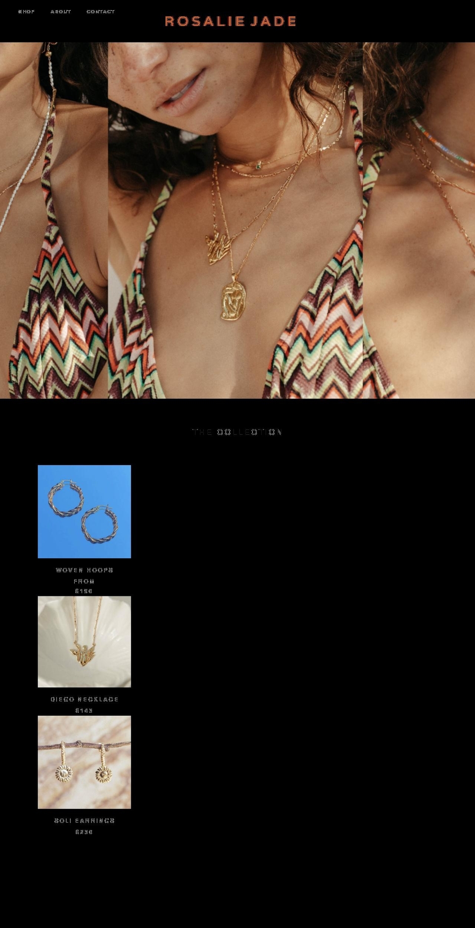 rosaliejade.com shopify website screenshot