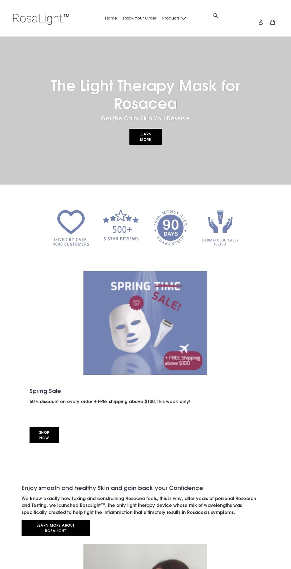 rosalight.com shopify website screenshot