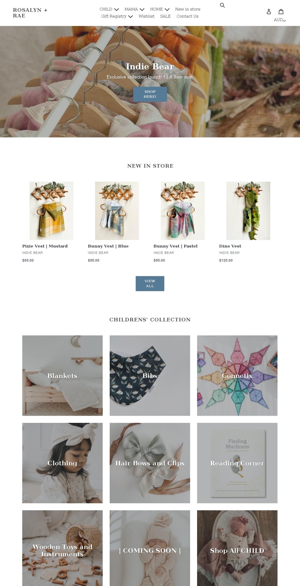 rosalynandrae.com.au shopify website screenshot