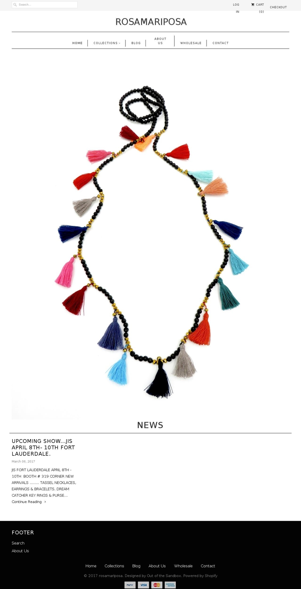 rosamariposasd.com shopify website screenshot