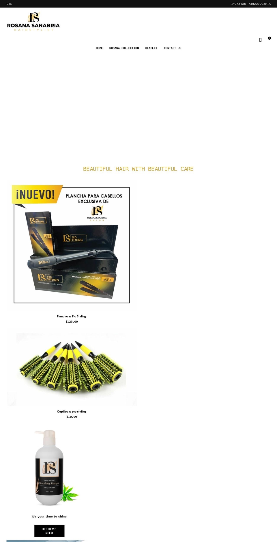 Home--bag Shopify theme site example rosanahairstylist.com