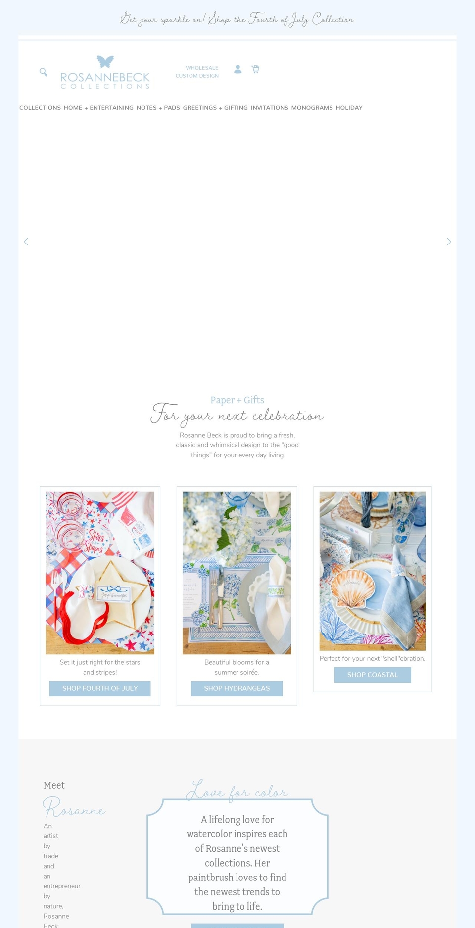 rosannebeck.com shopify website screenshot