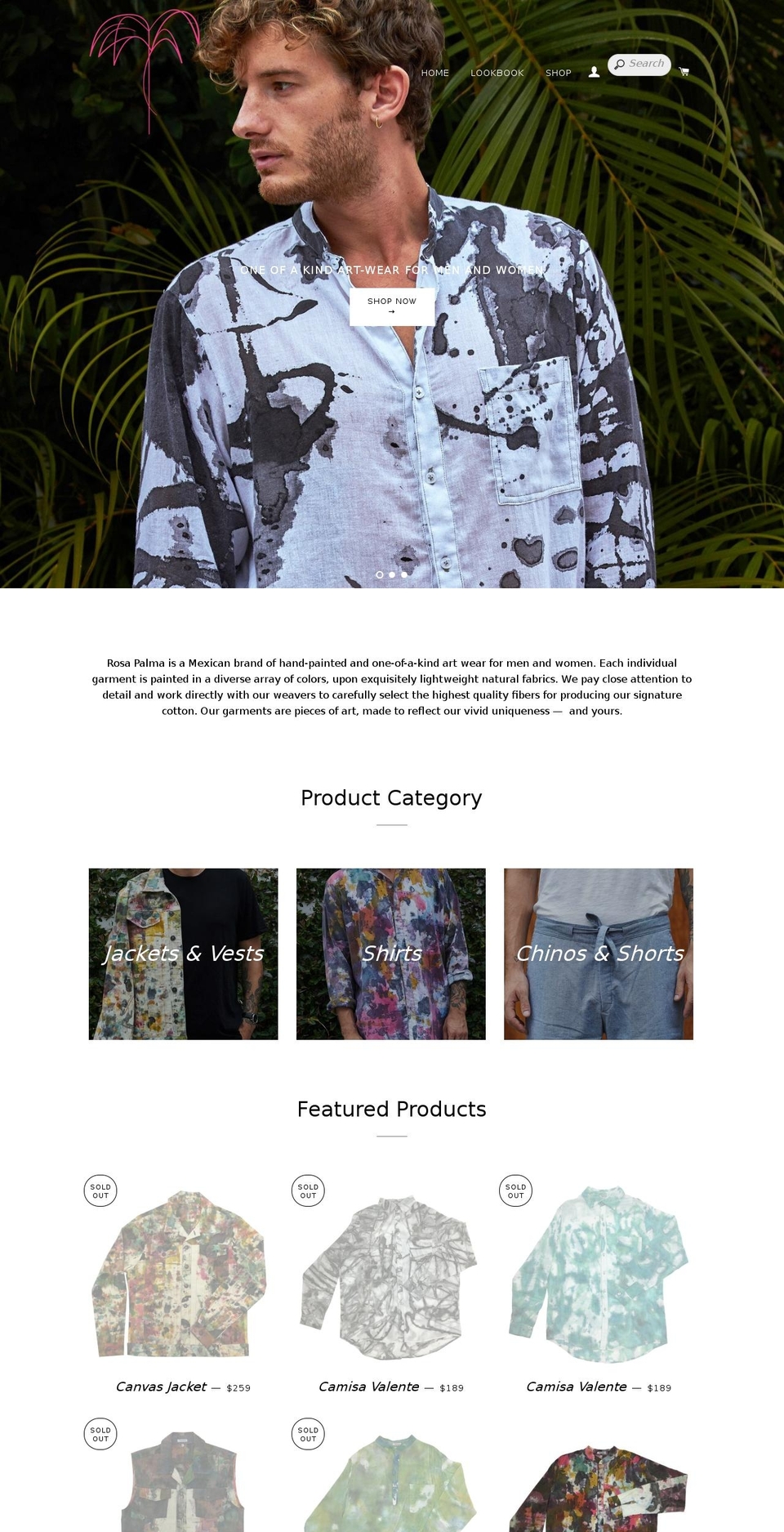 rosapalma.com — Shopify storefront screenshot