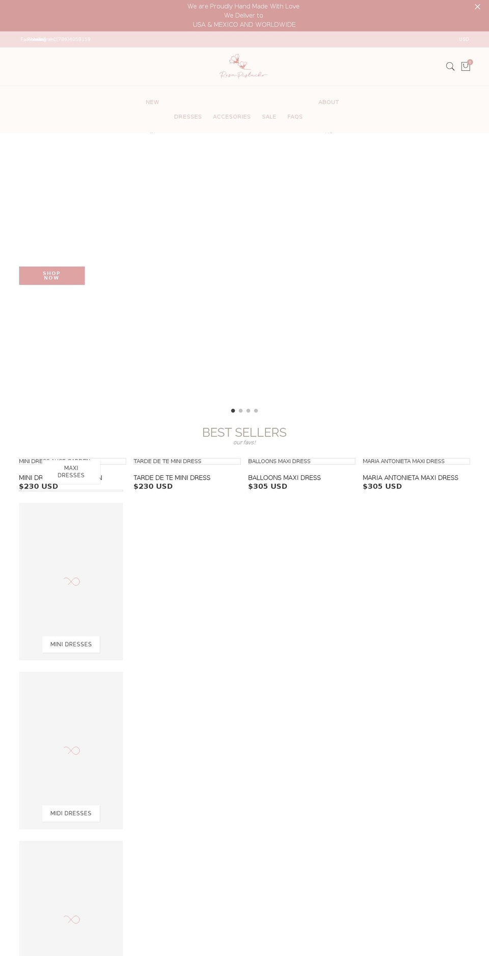 rosapistacho.com shopify website screenshot
