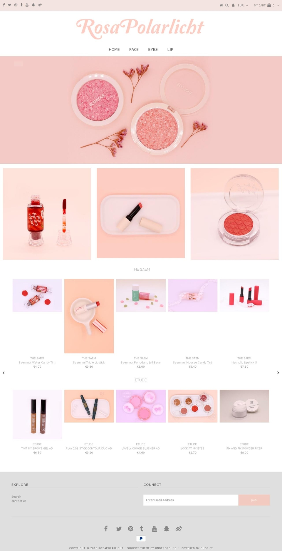 rosapolarlicht.com — Shopify storefront screenshot
