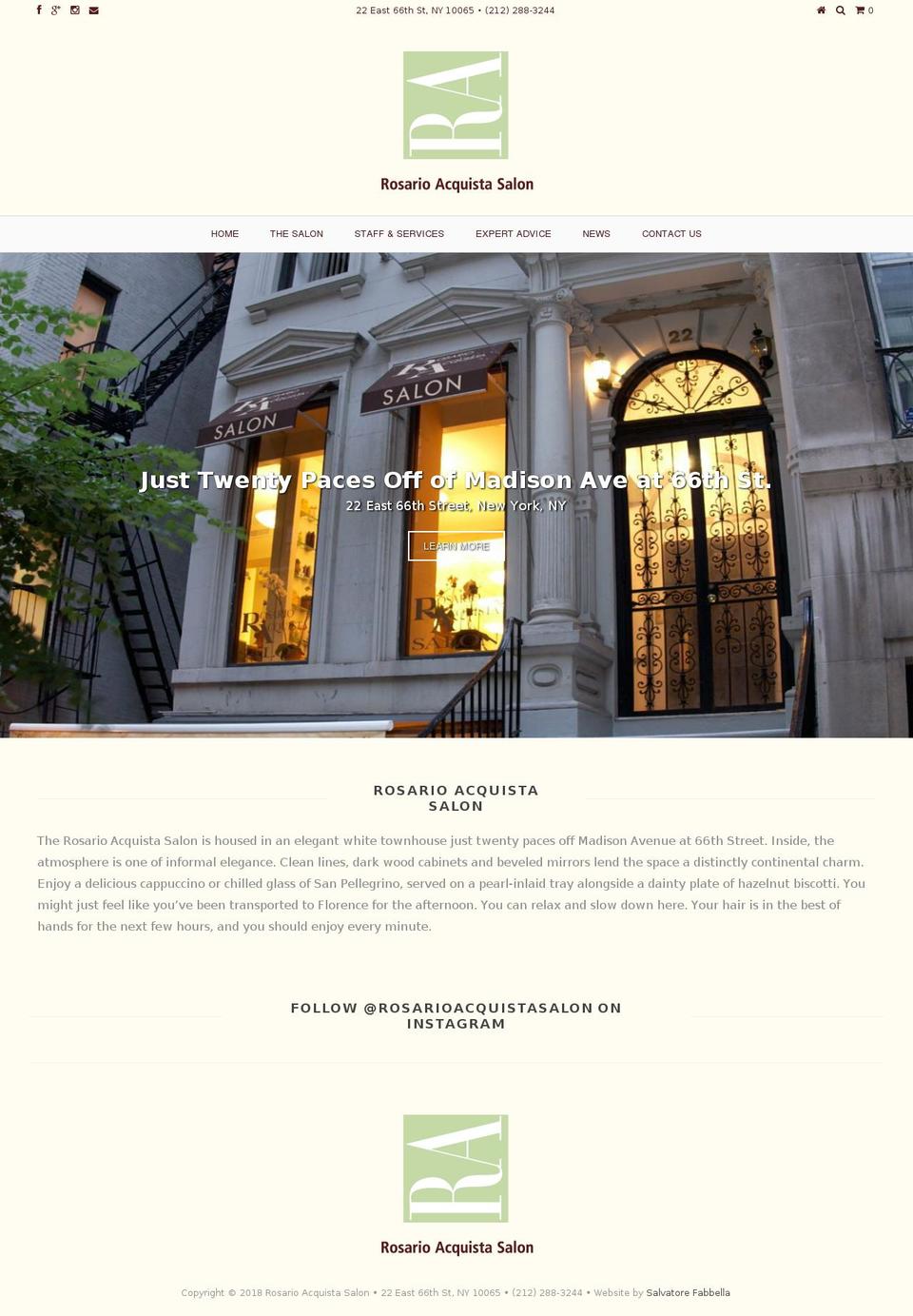 rosarioacquistasalon.com — Shopify storefront screenshot