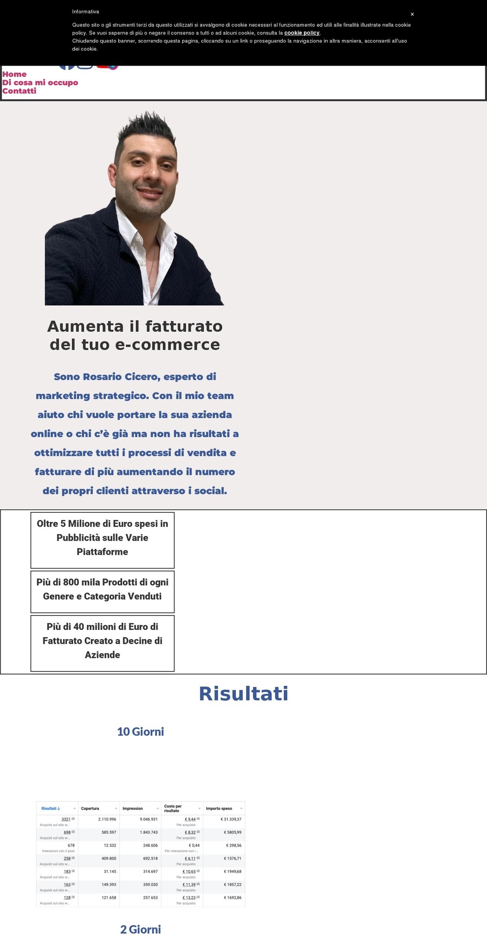 rosariocicero.com — Shopify storefront screenshot