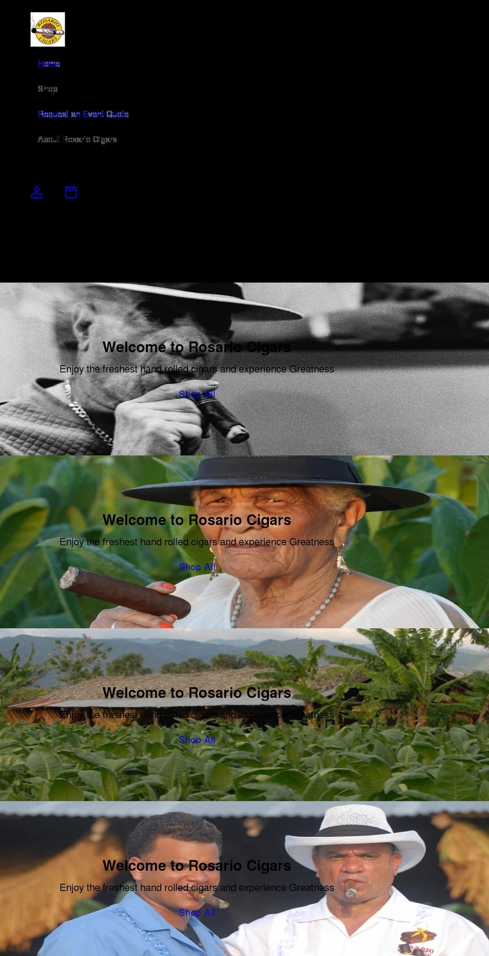rosariocigars.com shopify website screenshot