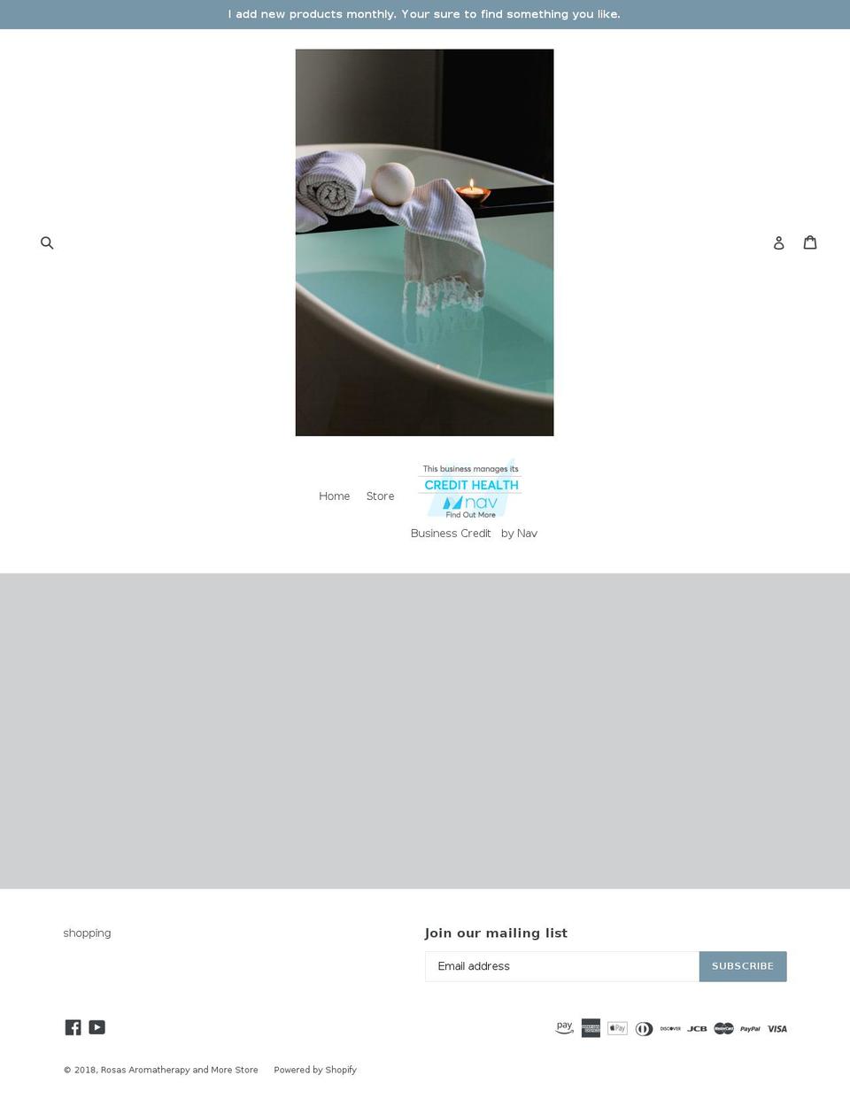 rosasaromatherapy.com — Shopify storefront screenshot