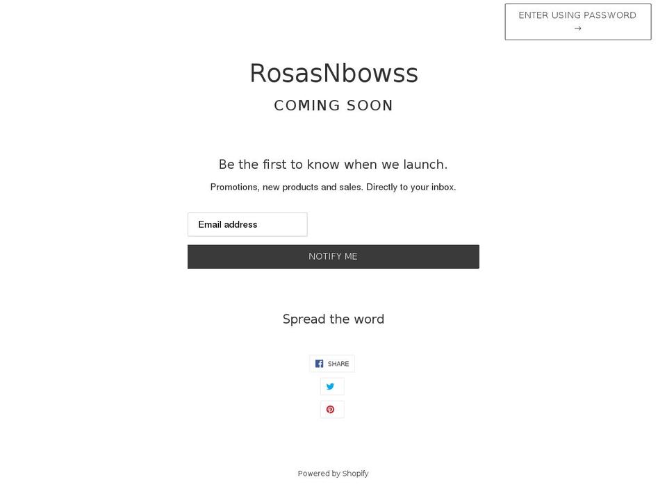 rosasnbowss.com shopify website screenshot