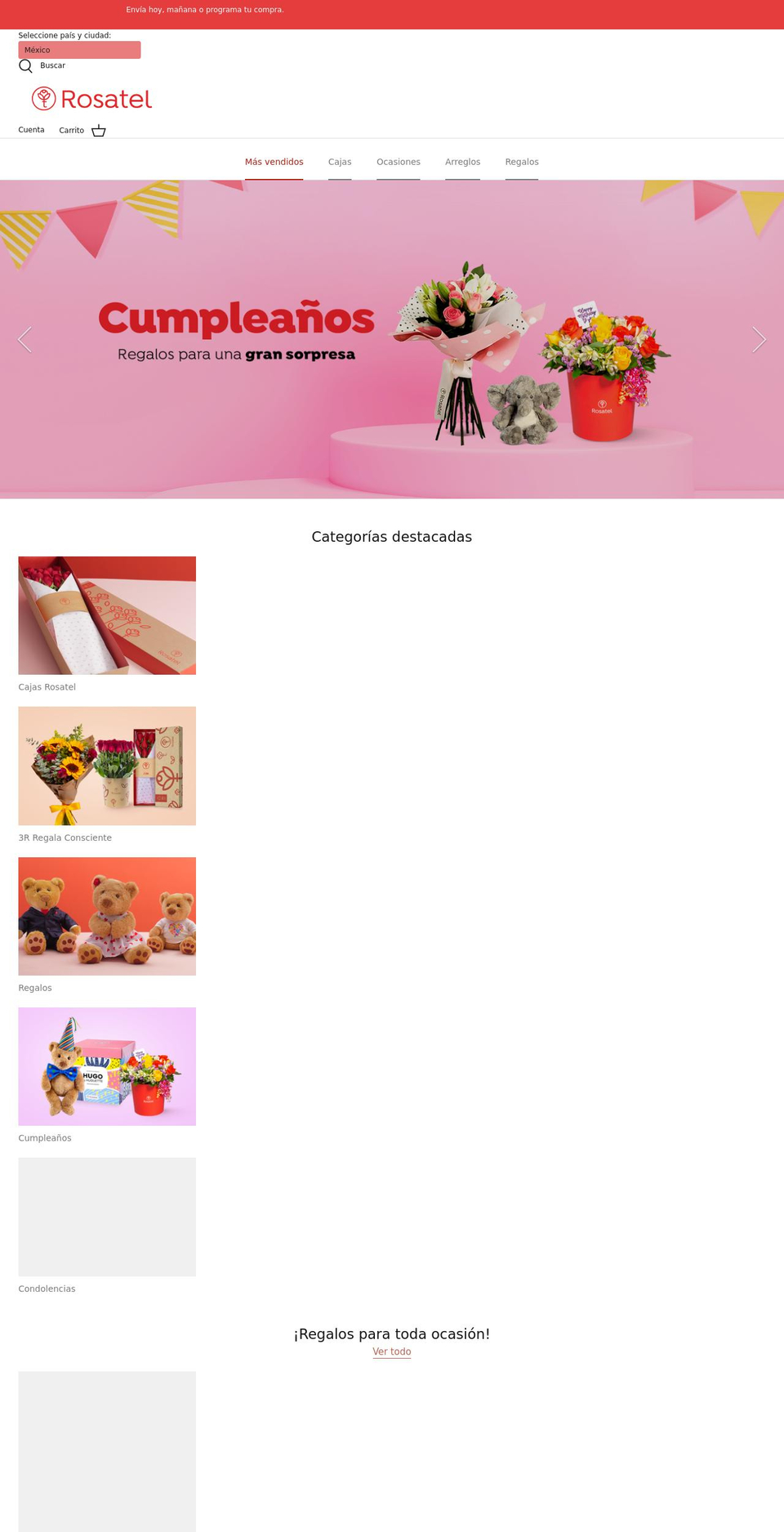 rosatel.mx shopify website screenshot