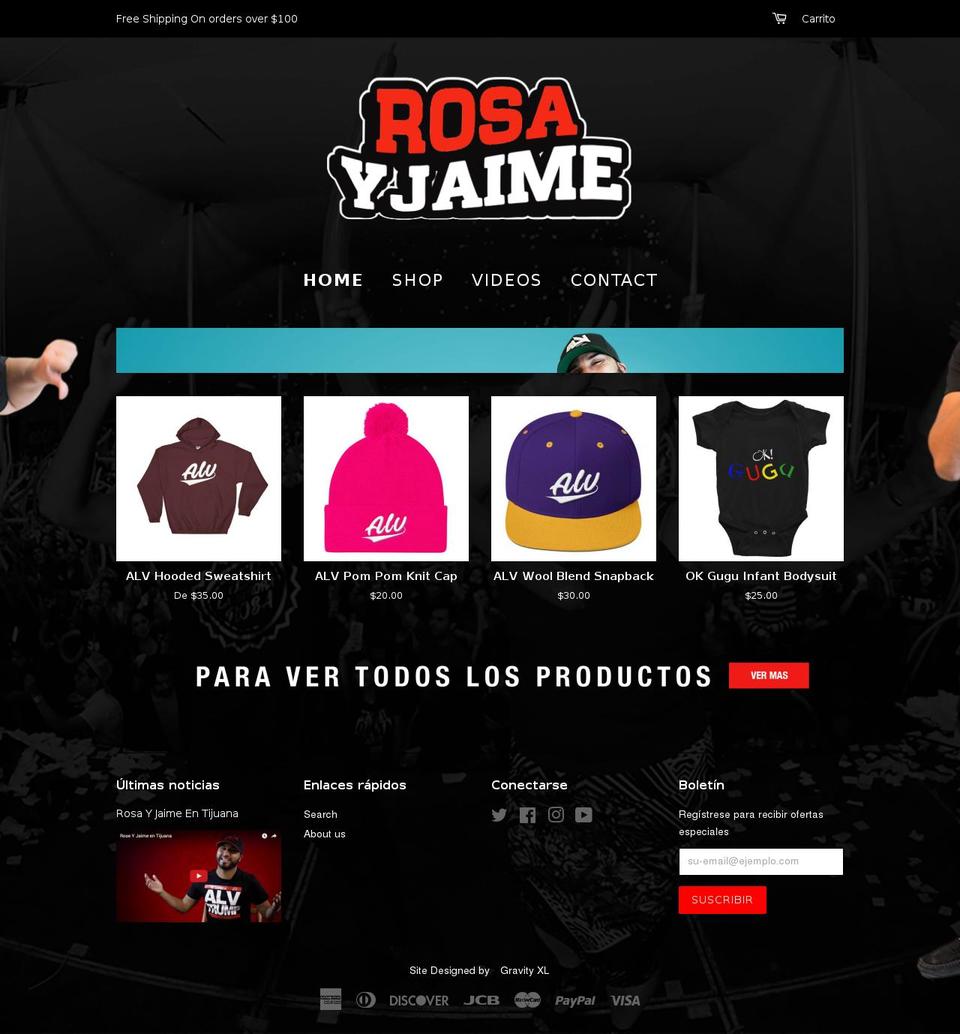 rosayjaime.com shopify website screenshot