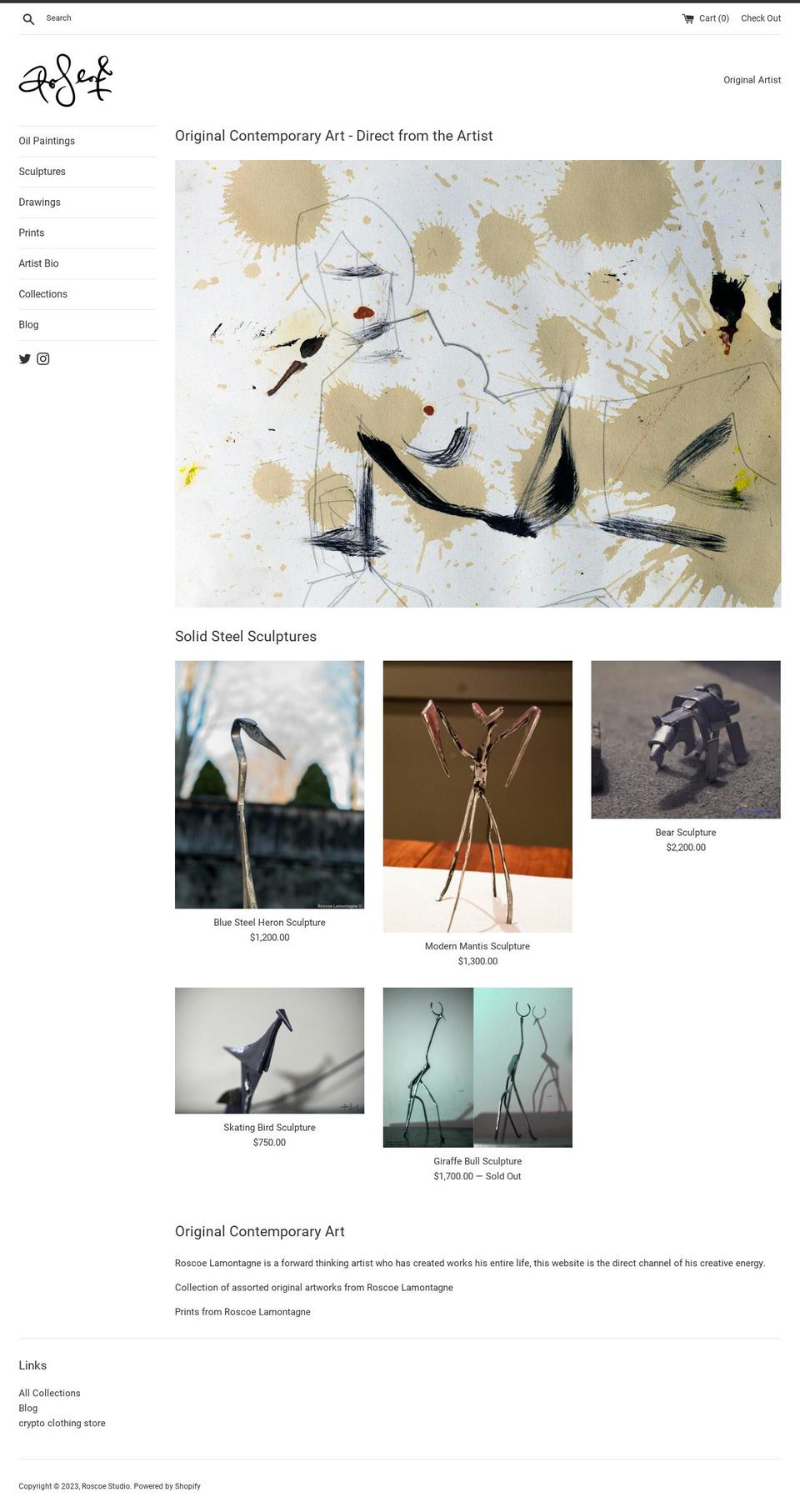 roscoe-studio.myshopify.com — Shopify storefront screenshot