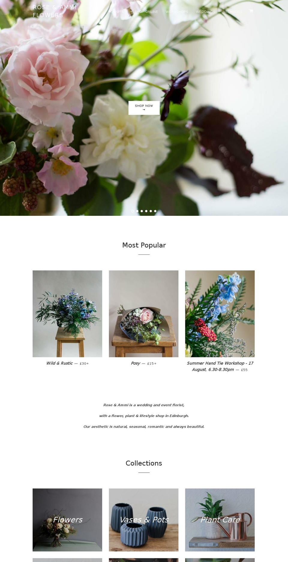 rose-ammi-flowers.myshopify.com shopify website screenshot