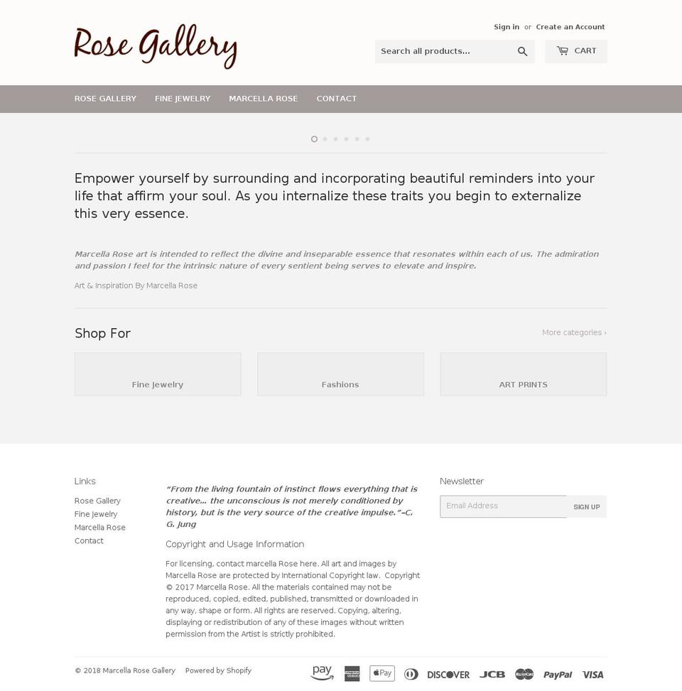 rose-gallery.com shopify website screenshot