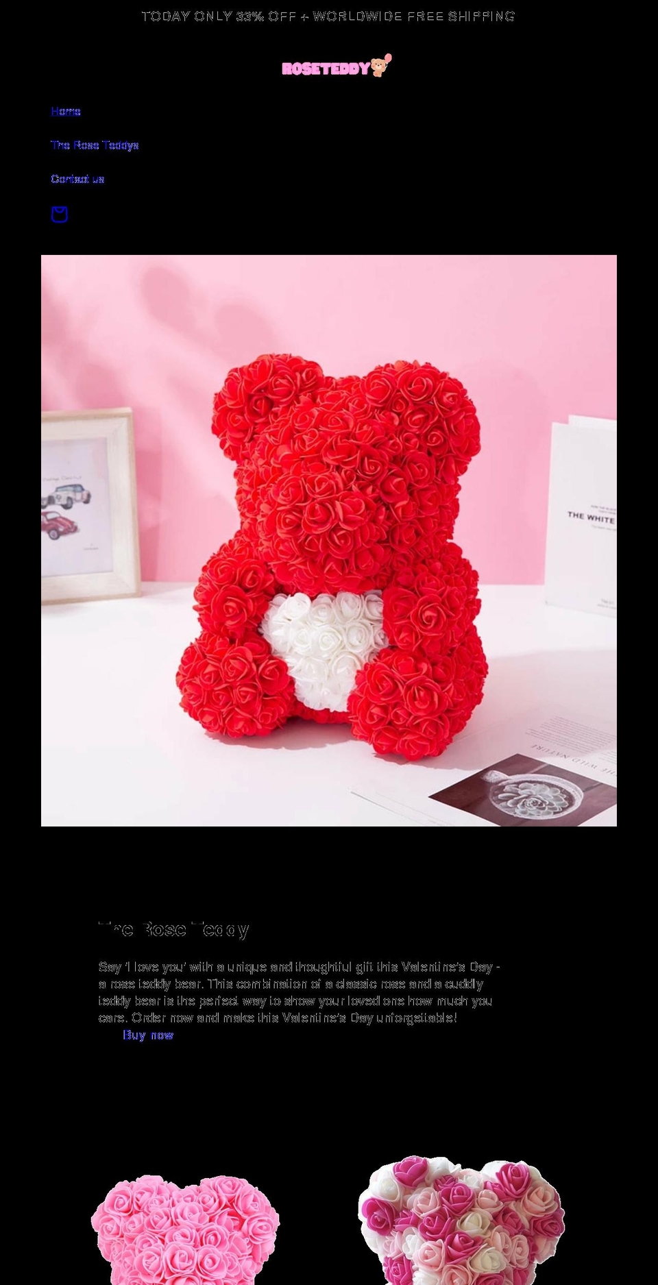 rose-teddy.com shopify website screenshot