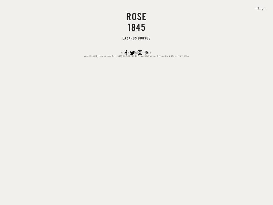 rose1845bylazarus.com — Shopify storefront screenshot