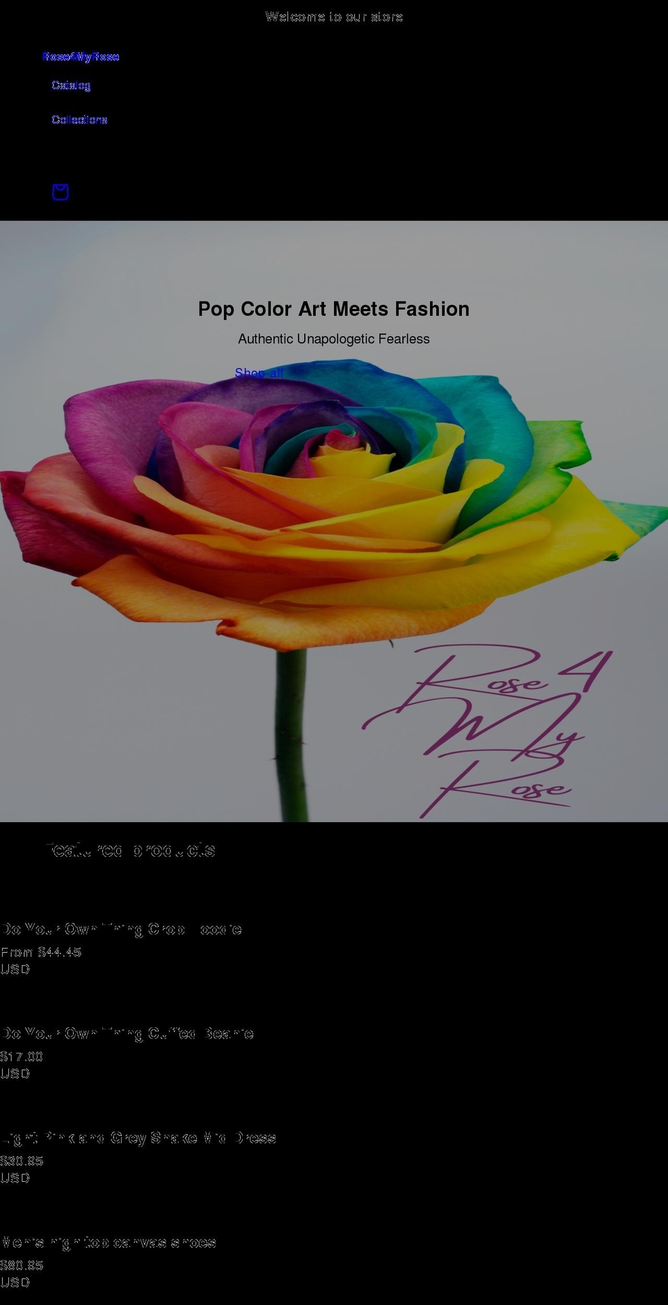 rose4myrose.com shopify website screenshot