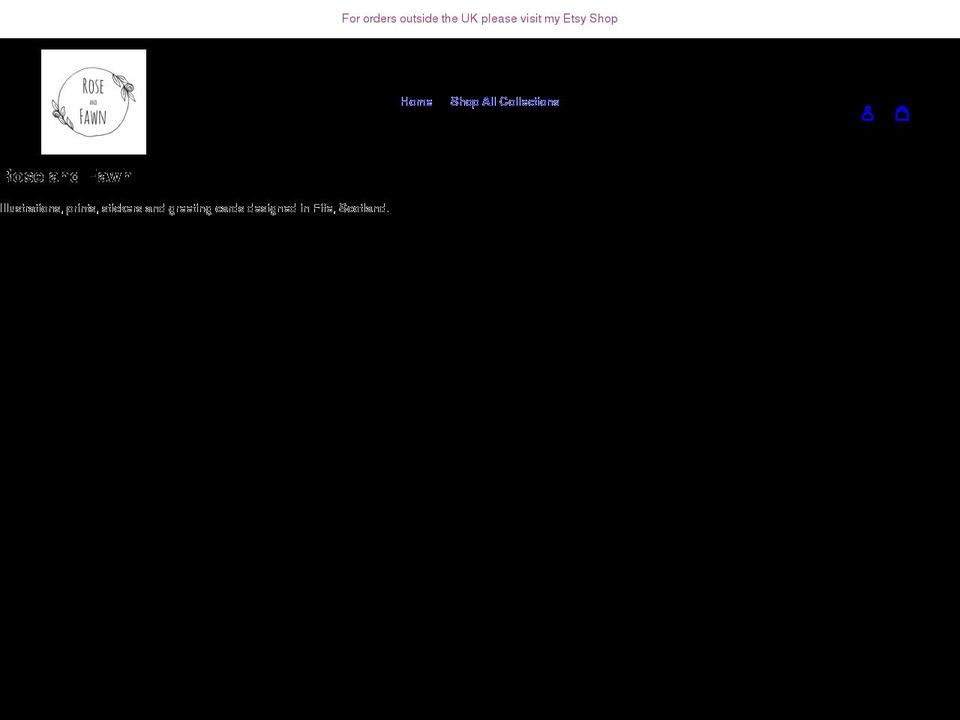 roseandfawn.com shopify website screenshot