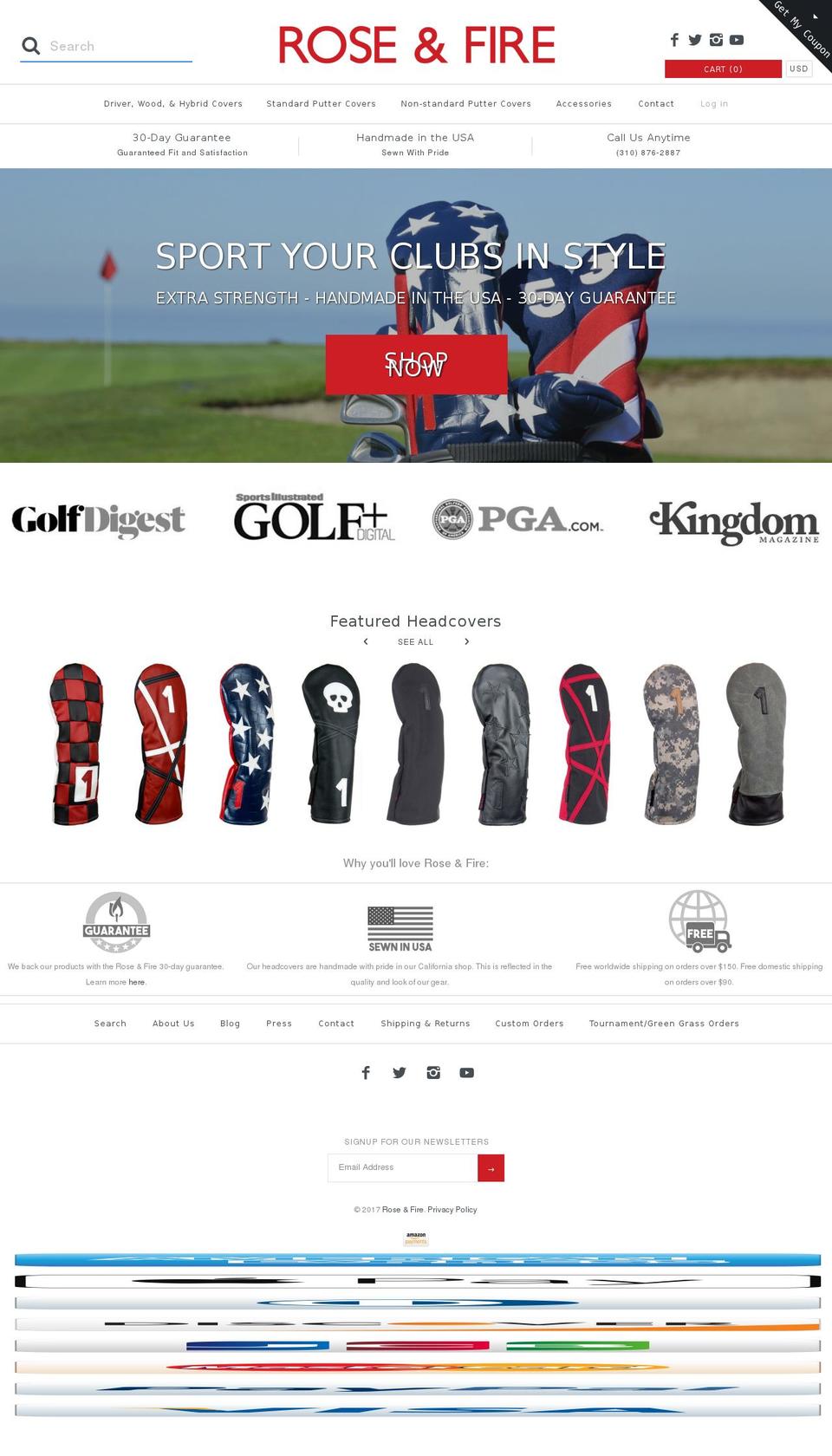 roseandfire.com shopify website screenshot