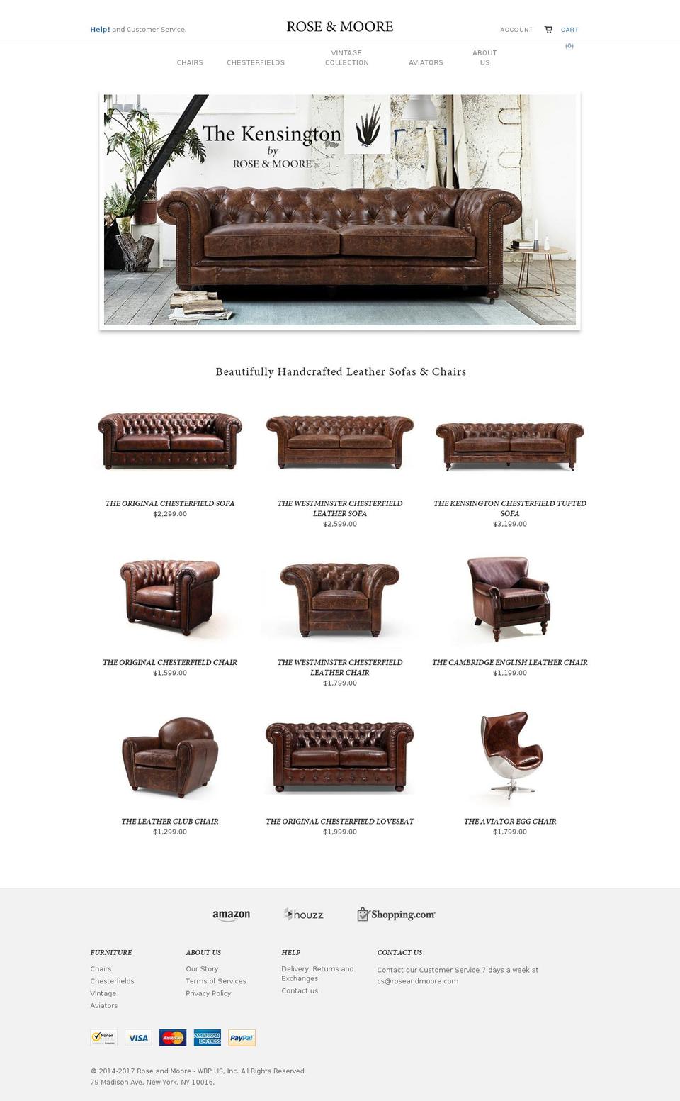 roseandmoore.com shopify website screenshot