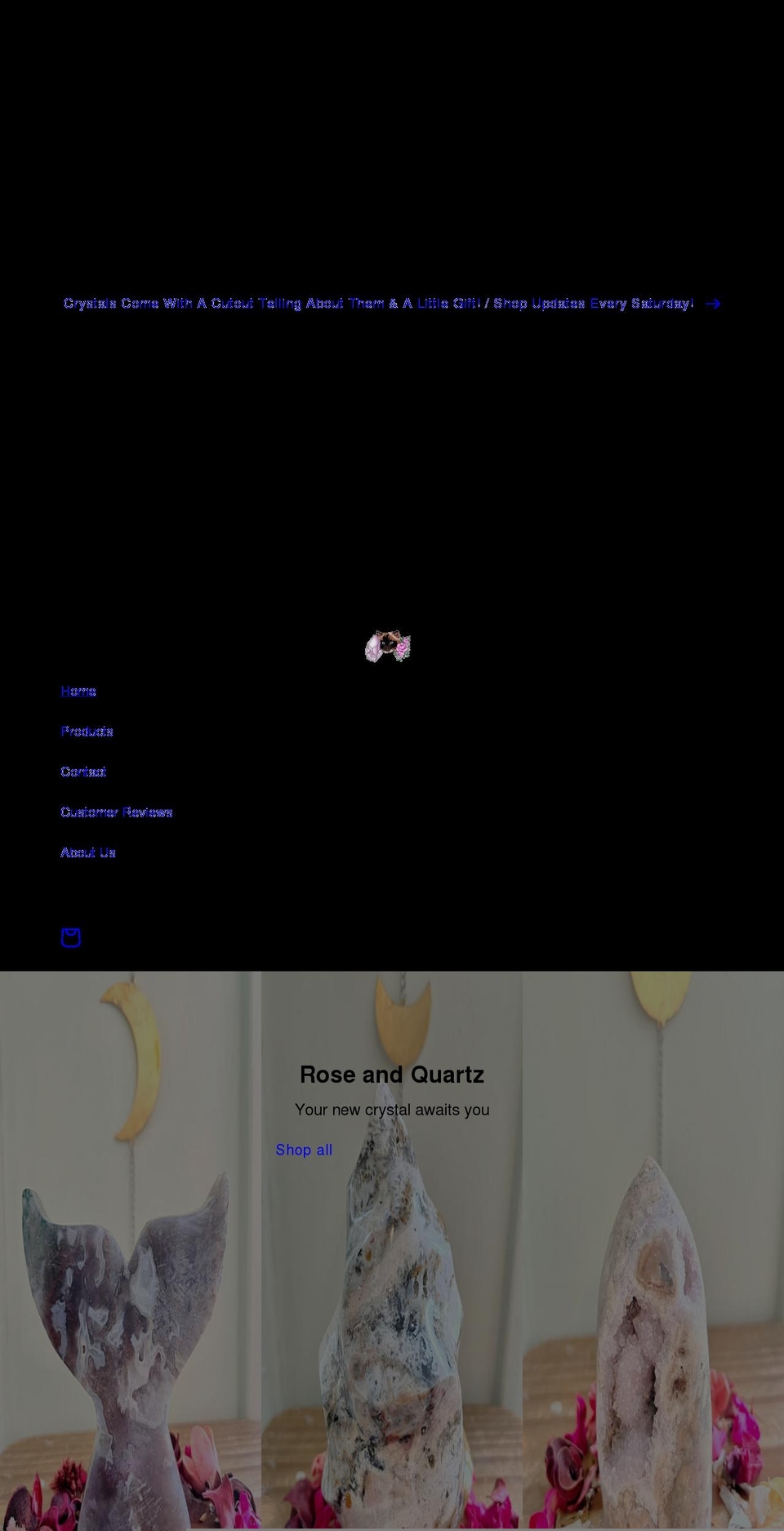 roseandquartz.com shopify website screenshot