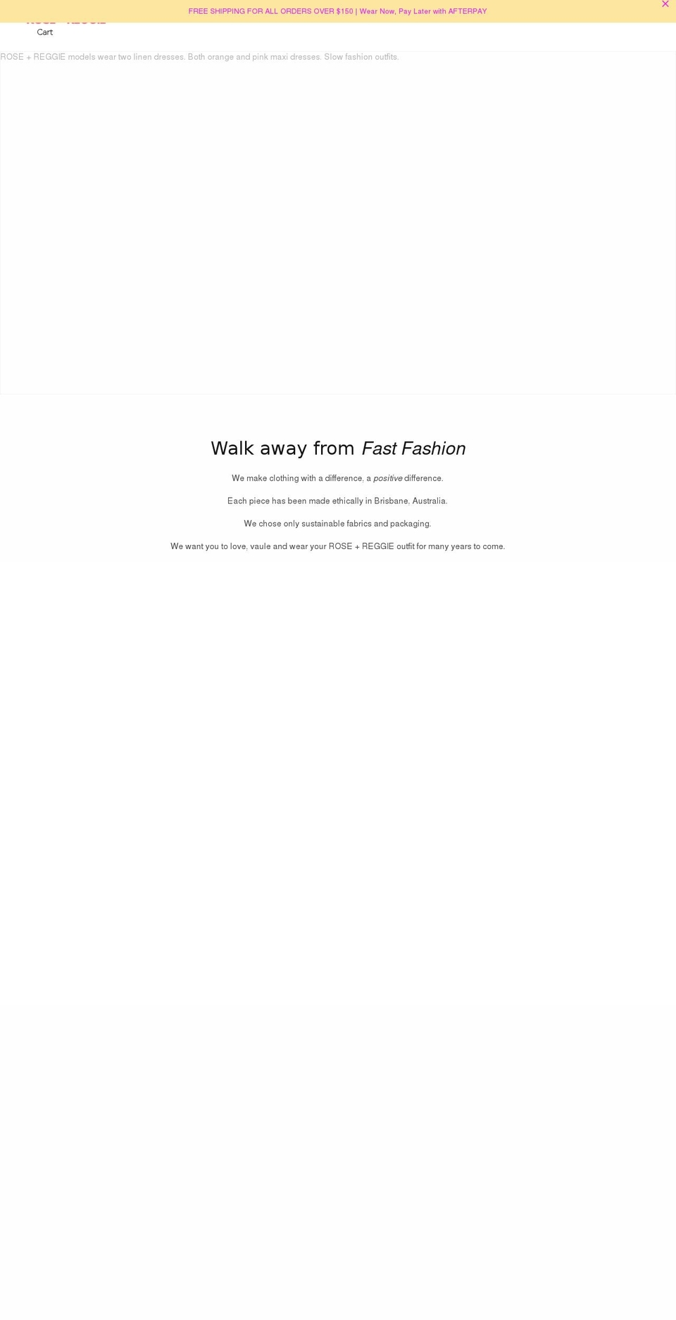 roseandreggie.com shopify website screenshot