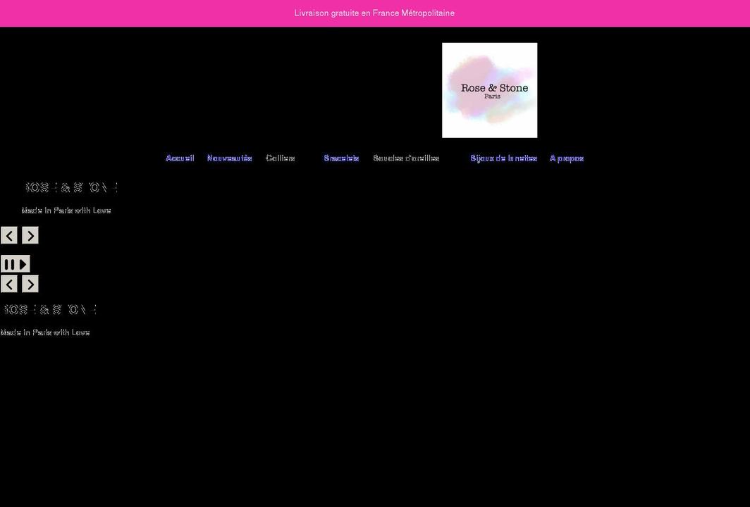 roseandstone.net shopify website screenshot