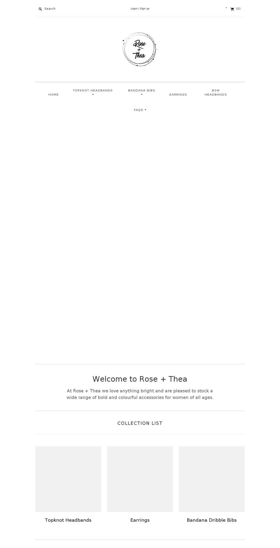 roseandthea.com — Shopify storefront screenshot