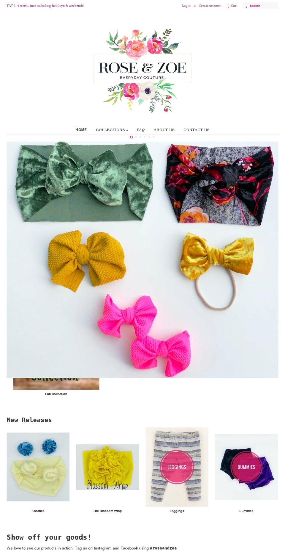 roseandzoe.com shopify website screenshot
