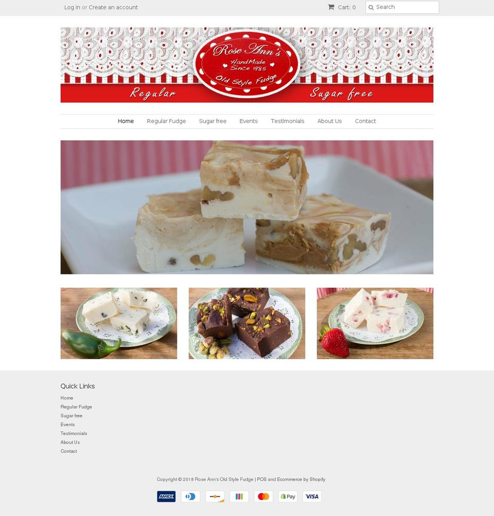 roseannsoldstylefudge.com — Shopify storefront screenshot